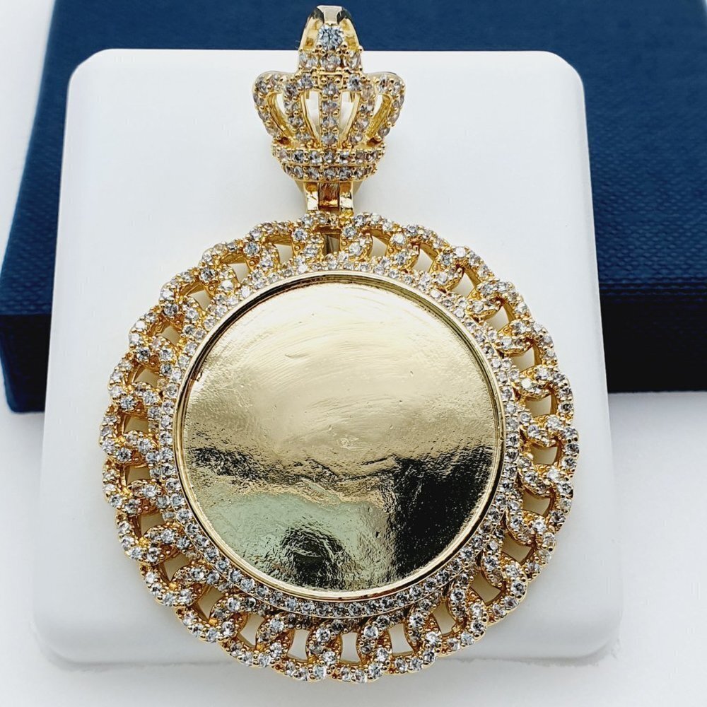 14K Gold Plated Cubic Zircon Pendant, EVBRS639